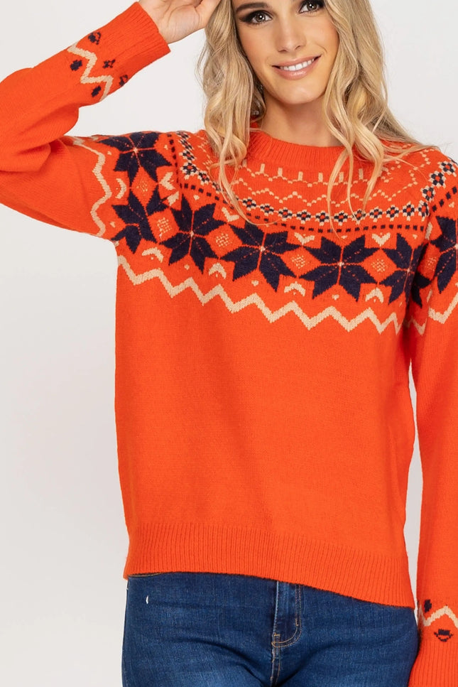 Knitted Jumper With Geometric Print.-Tantra-Urbanheer