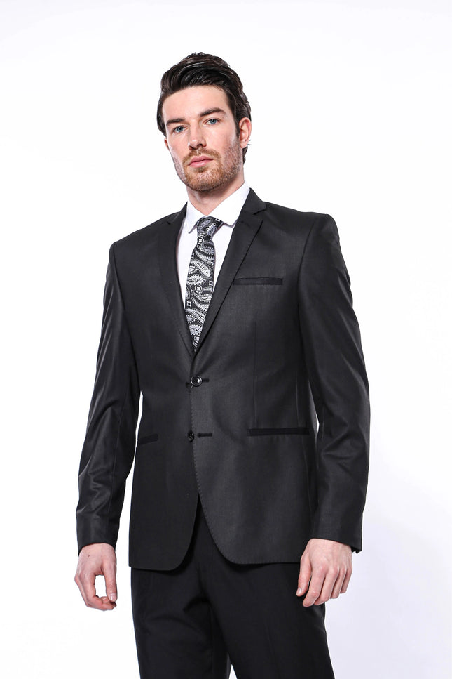 Plain Black Slim Fit Suit-Clothing-Wessi-Urbanheer