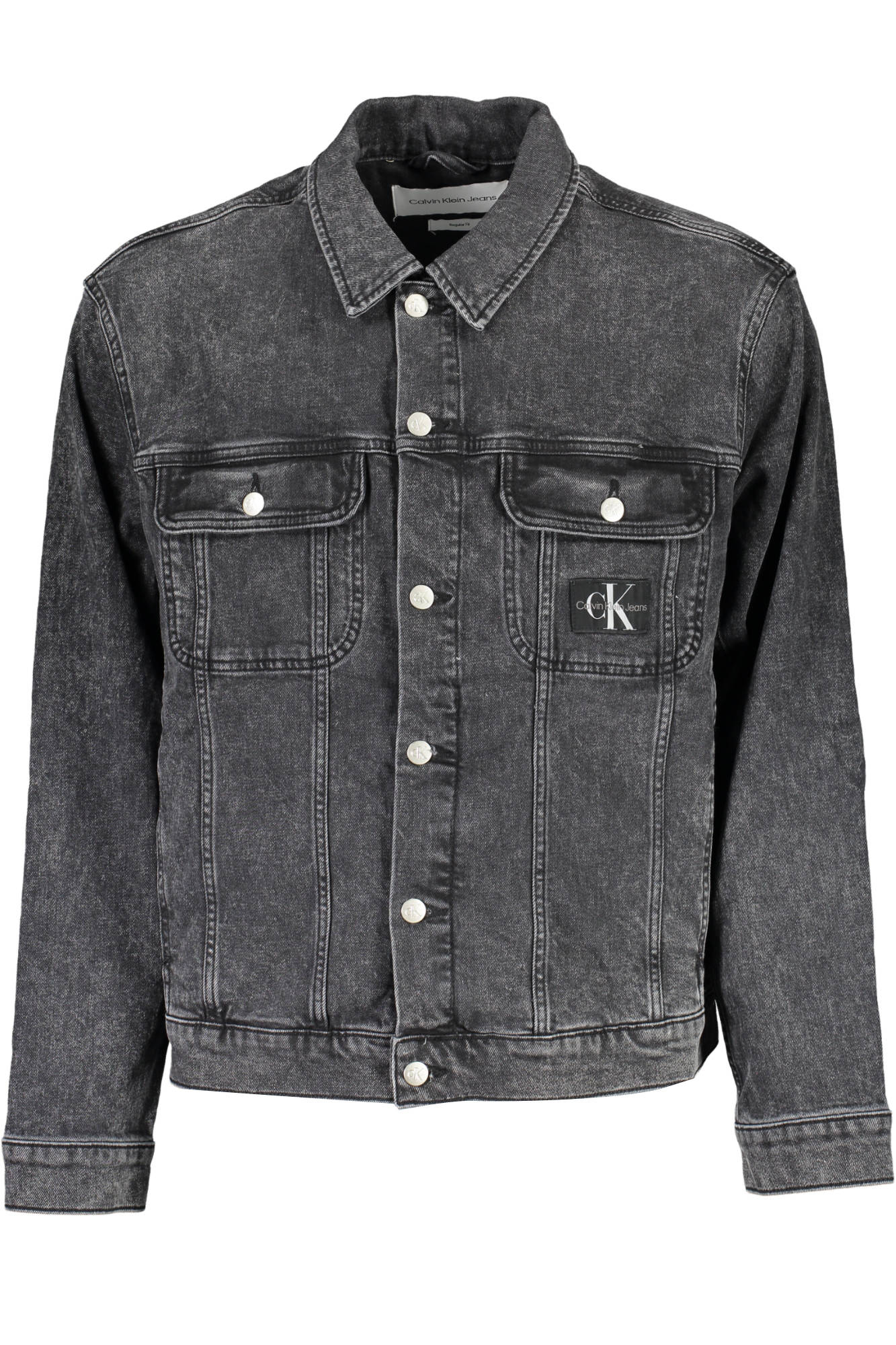 Calvin Klein Jeans Cropped Oversized Denim Jacket - Black | IetpShops