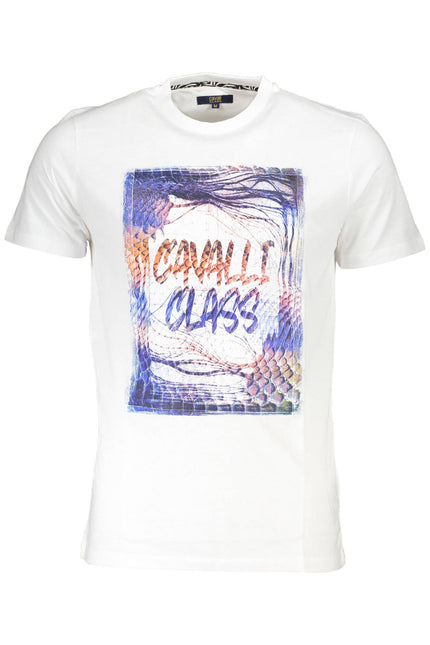 Cavalli Class T-Shirt Short Sleeve Man White-T-Shirt-CAVALLI CLASS-Urbanheer