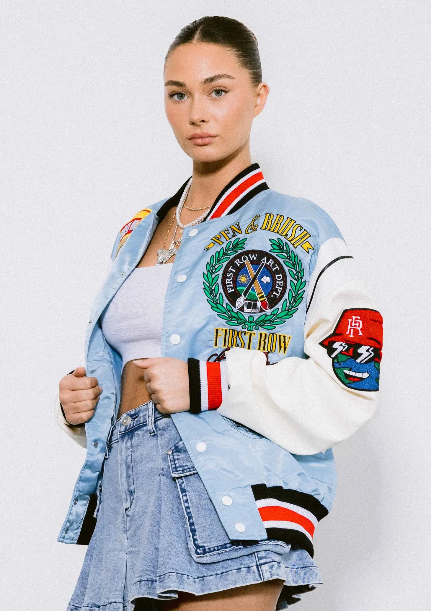 Pen & Brush Art Dept. Varsity Jacket-Vibrant M.i.U-Urbanheer