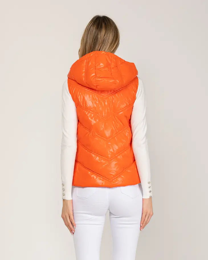 Metallic Orange Padded Vest-Tantra-Urbanheer