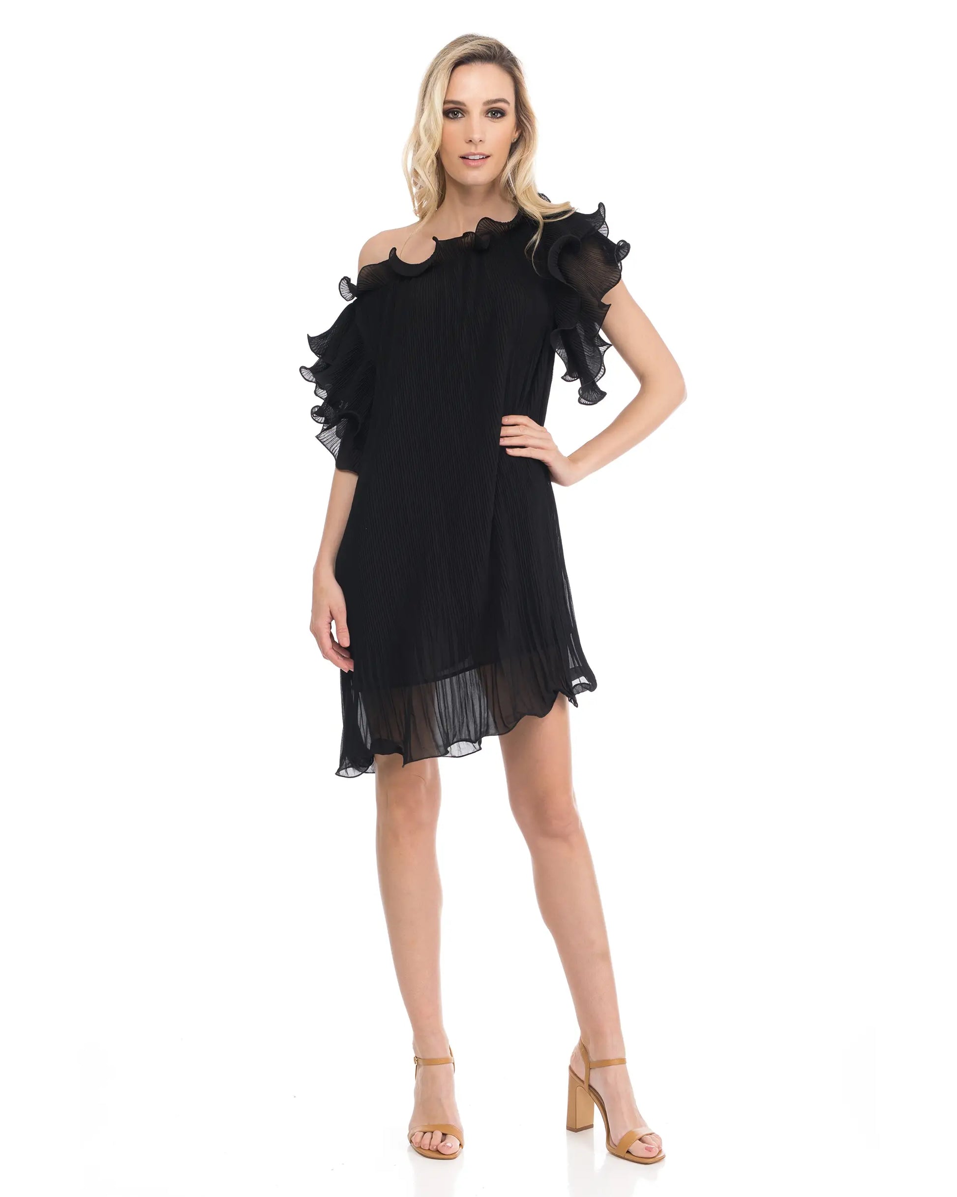 Pleated Dress With Ruffles.-Tantra-Urbanheer