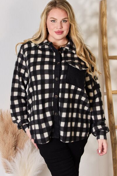 Hailey & Co Full Size Plaid Button Up Jacket-UHX-Urbanheer