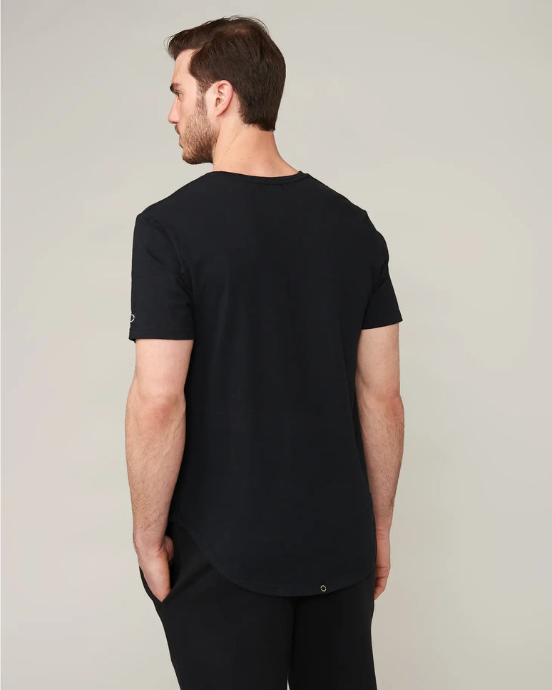 Zion Jet Black Brushed Scoop T-Shirt-Tourn-Urbanheer