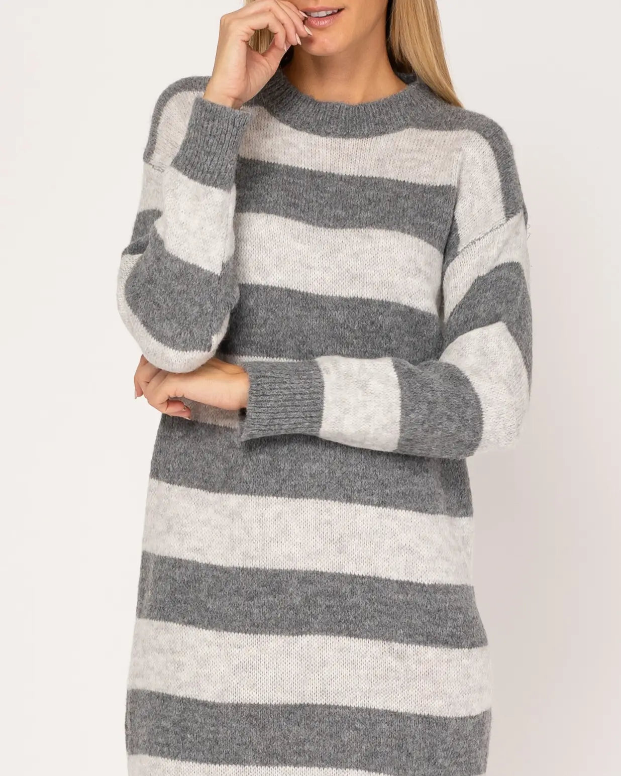 Knit Dress With Stripes.-tantra-Urbanheer