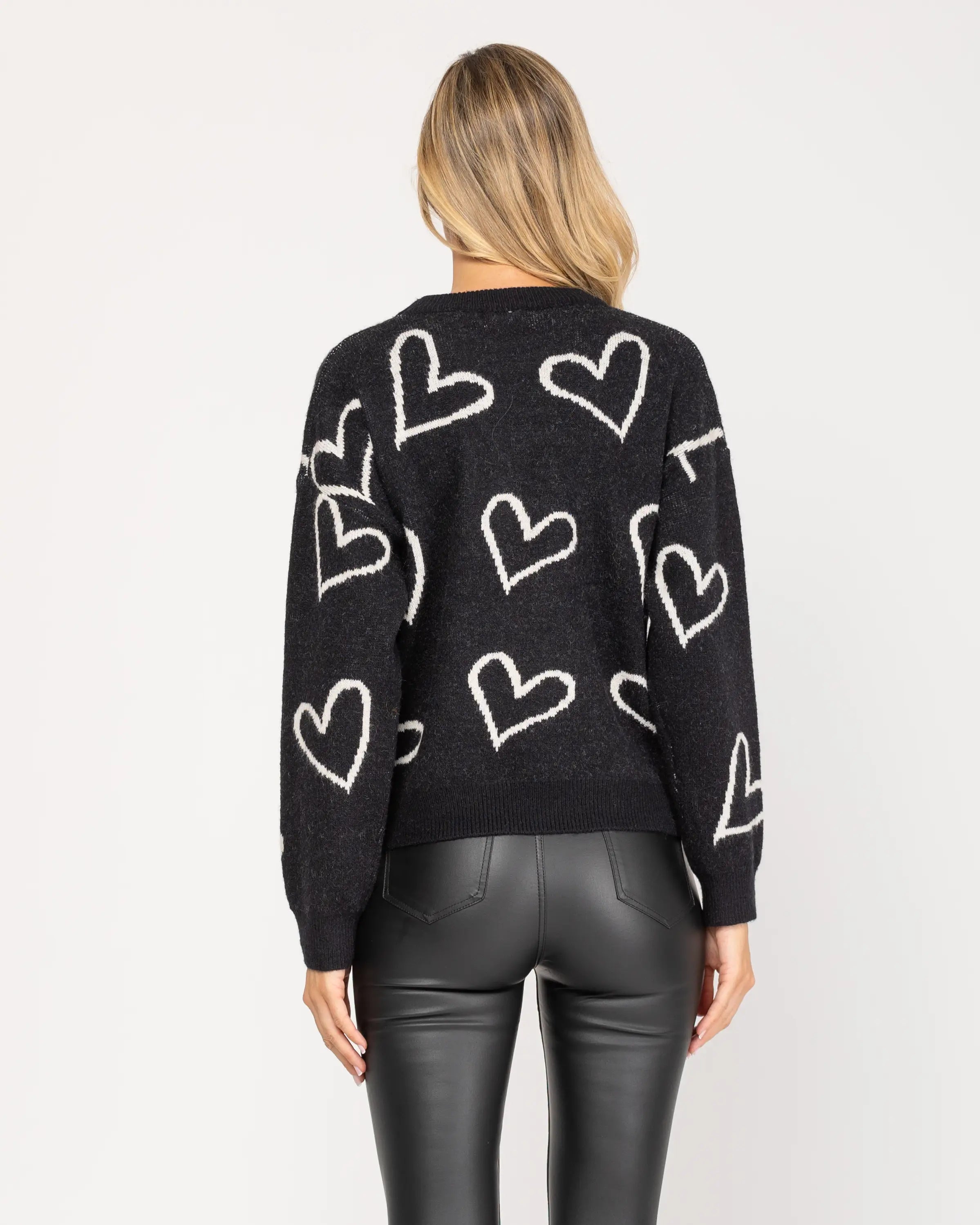 Knitted Sweater With Hearts.-Tantra-Urbanheer