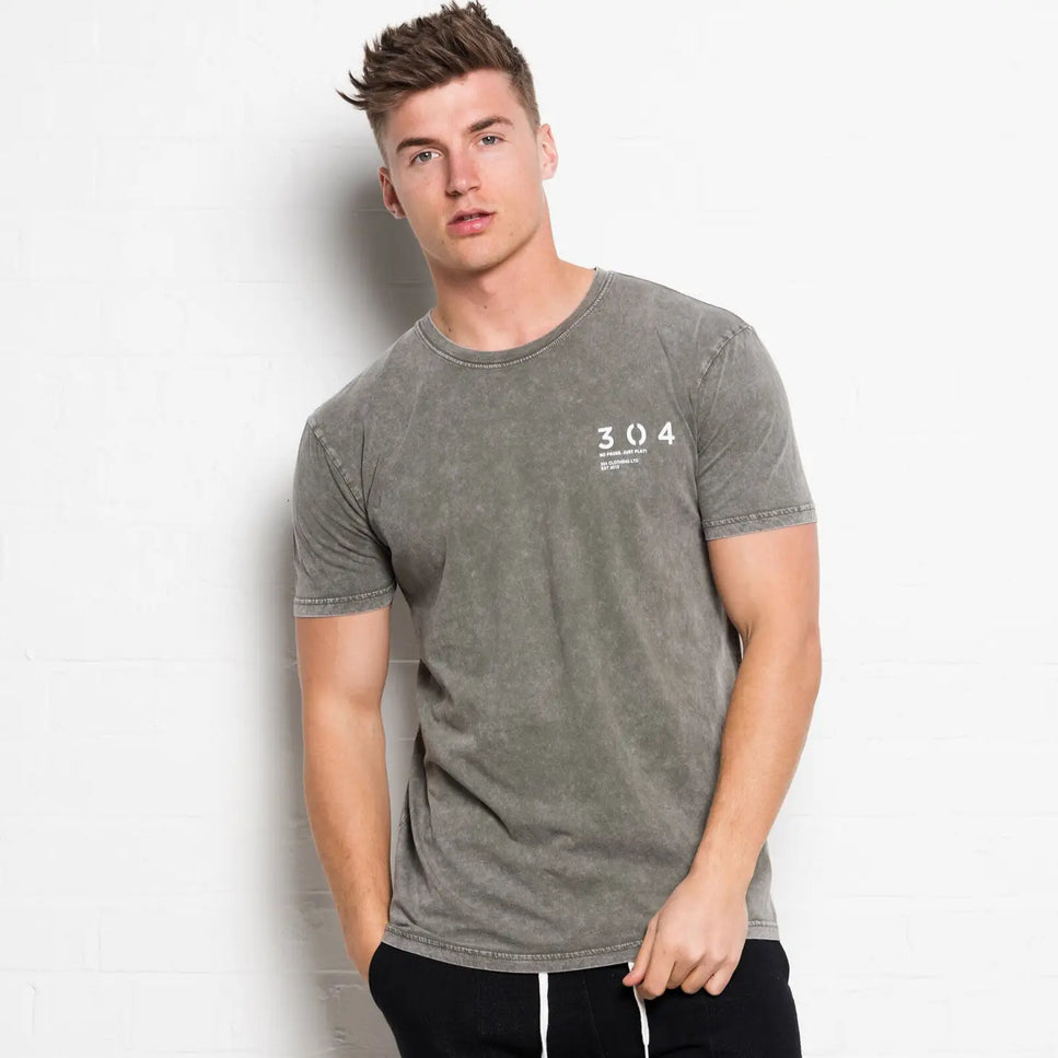 Stone Wash T-Shirt Moss-304 Clothing-Urbanheer