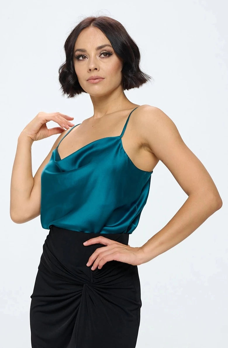 Satin Chiffon Scoop Tank