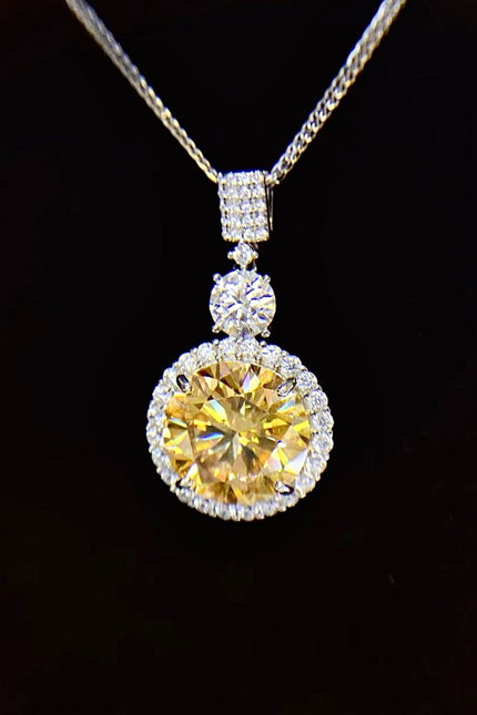 6 Carat Moissanite Pendant Necklace-Collab-Yellow-One Size-Urbanheer