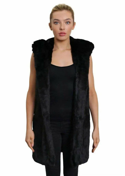 Faux fur deals hooded gilet uk