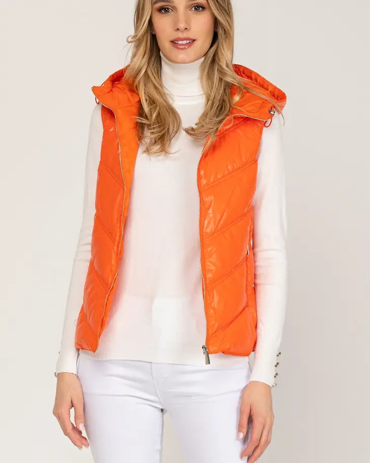 Metallic Orange Padded Vest-Tantra-Urbanheer