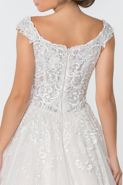 Lace Embellished Bodice A-Line Wedding Gown
 GLGL2823-Clothing - Women-GLSC-Urbanheer