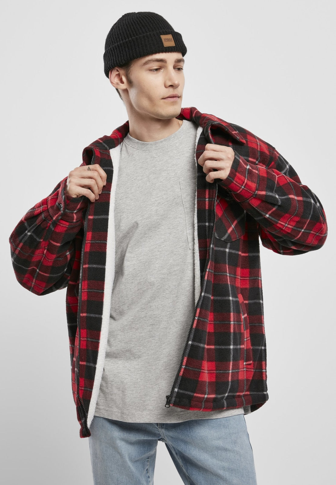 Padded Check Flannel Shirt Black/Red - Norvine