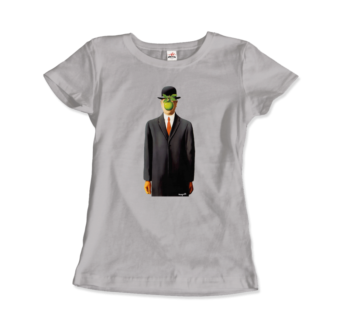 Rene Magritte The Son Of Man, 1964 Artwork T-Shirt-Art-O-Rama Shop-Men (Unisex)-Heather Grey-S-Urbanheer