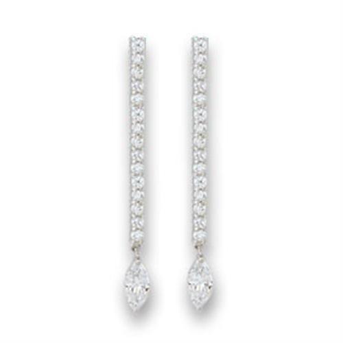 S411207 - Rhodium 925 Sterling Silver Earrings With Aaa Grade Cz In Clear-Alamode-Urbanheer