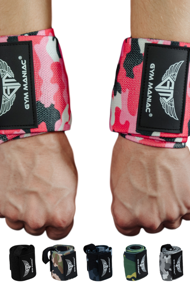 Gym Maniac Gm Weightlifting Wrist Wraps - Pink Camo-Gym Maniac GM s.r.o.-Urbanheer